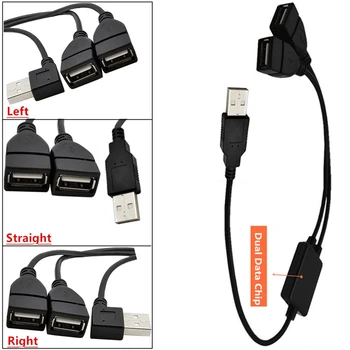 

USB 2.0 A Male plug to 2 dual USB A Female jack Y splitter Hub adapter Cable Charging cable with chip for data transmission