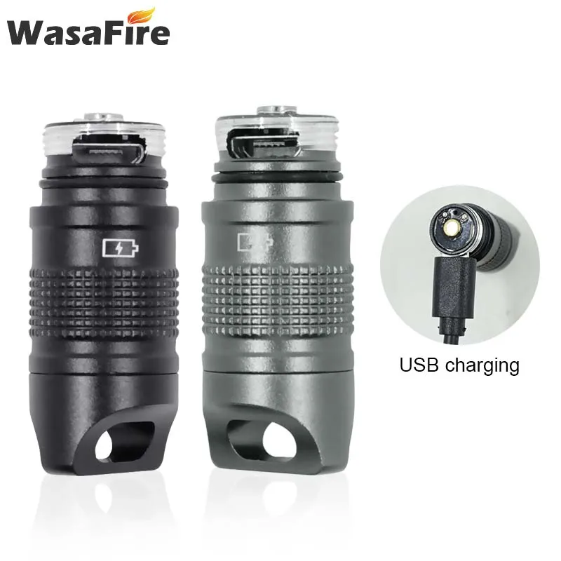

New Pocket Keychain Torch Mini Rechargaeble Led Flashlight White Light Portable Super Small Lantern with Battery for Camping