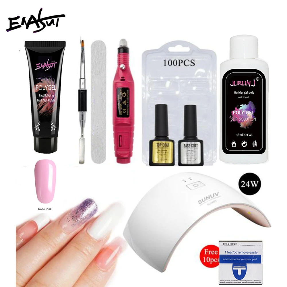 rose pink ENASUI Quick Dip Nail Starter Kit все-в-одном набор для французского маникюра для наращивания ногтей Профессиональный акриловый набор со всем - Цвет: rose pink