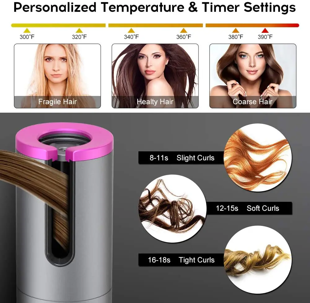 Modelador de Cabelo Ondulação do Cabelo sem Fio Modelador de ar Usb sem Fio Automático Ferro Ondas Praia Ferramentas Estilo 8 Usb sem fio automático modelador de cabelo
