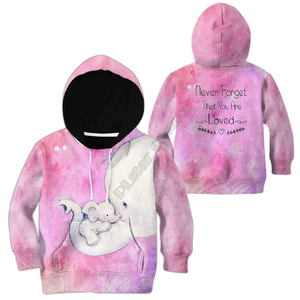 

Cute Girl Elephant Never forget that you are loved Printed Hoodies Kids Pullover Sweatshirt Tracksuit Jacket T Shirts Boy Girl