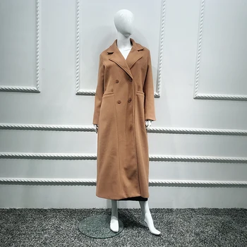 

2019 Women Plus size Winter Wool Maxi Long Coat Female Robe Casaco Feminino Abrigo Mujer Manteau Femme Plaszcze Damskie Cappotto