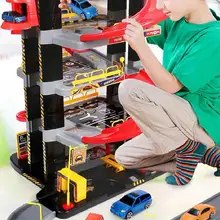 Детская Автостоянка игрушка большой Электрический Лифт сплав двор Многоэтажный Собранный гоночный трек подарок игрушки для детей