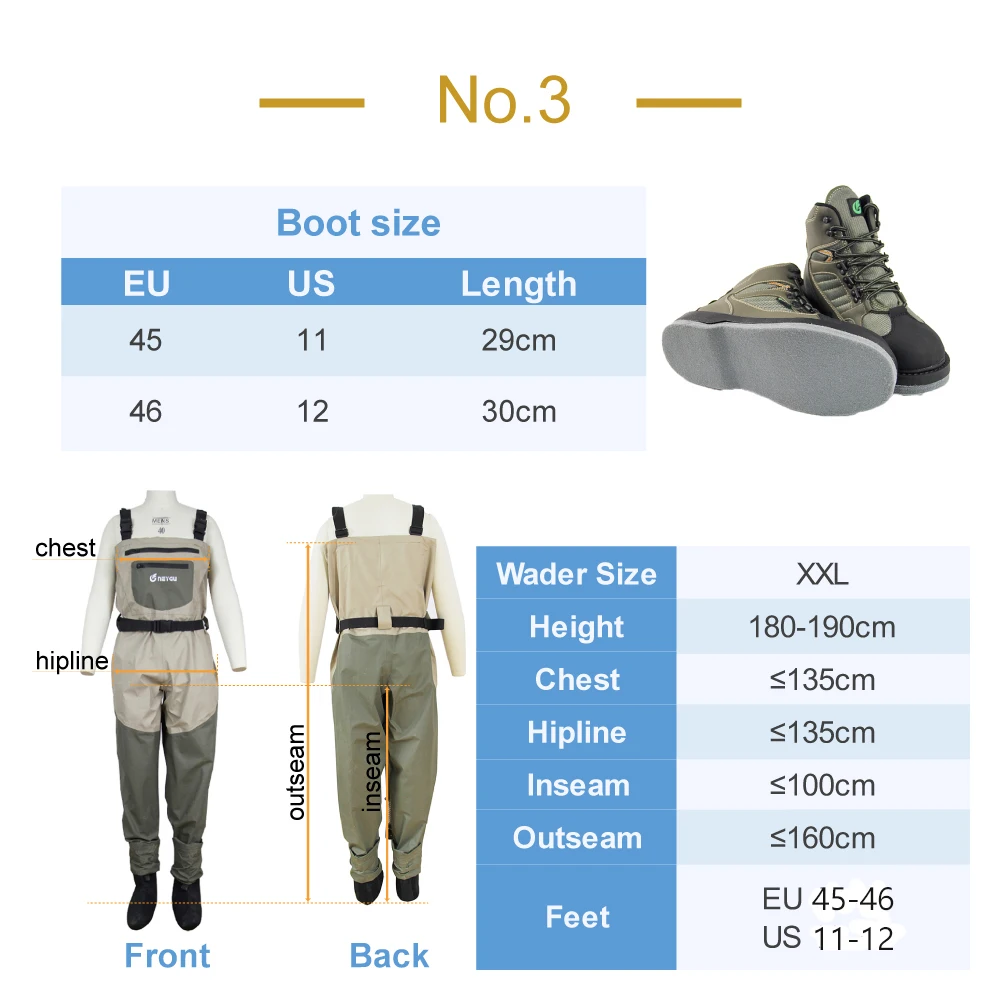 NEYGU водонепроницаемые и вентилируемые сапоги на груди и войлочной подошве для водных видов спорта, взрослые рыбацкие сапоги для посадки - Цвет: US12 boots XXL wader