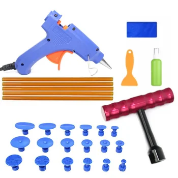 

28pcs/set Paintless Dent Repair Tools Dent Puller Small T-Bar Puller pops a Dent Removal Mini Lifter Glue Tabs Suction Pads Cups