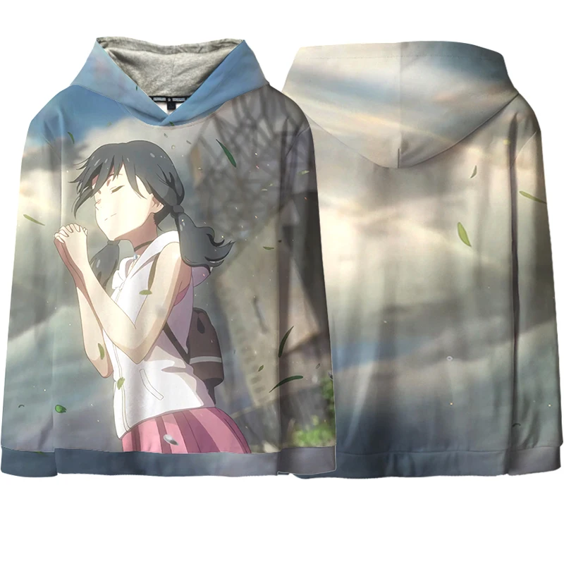 K Аниме Толстовка Makoto Shinkai ваше имя. Weathering with you Tenki no Ko Косплей Толстовка с капюшоном полноцветный принт пуловер пальто - Цвет: K