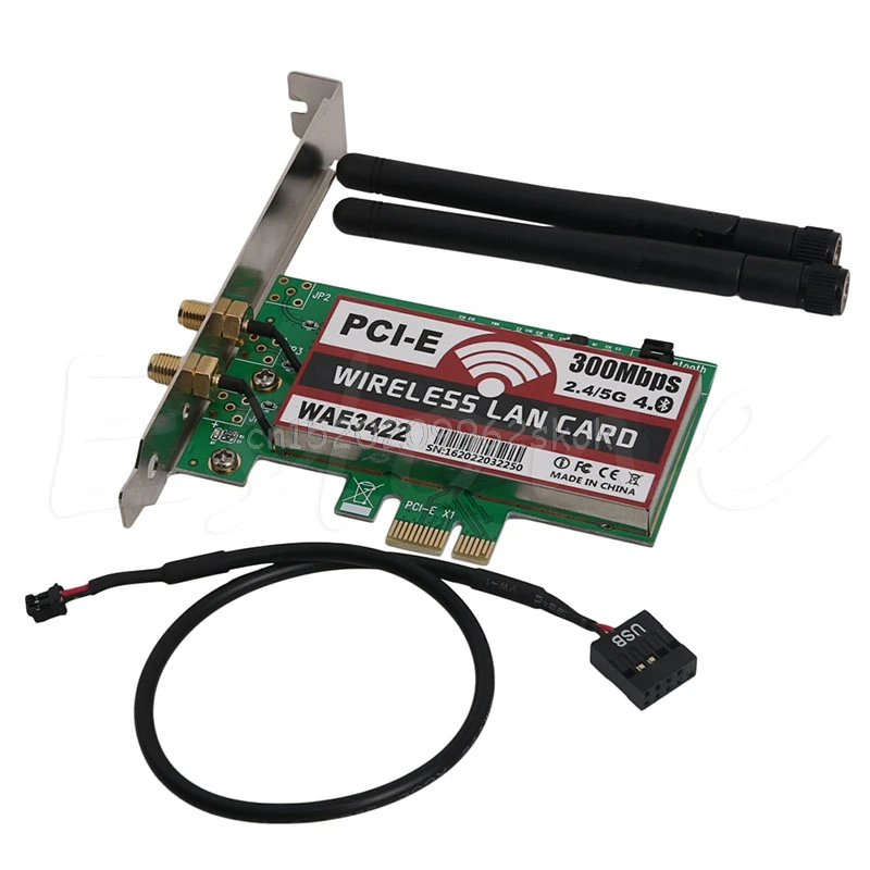 PCI-e PCI Express двойной адаптер 300 Мбит/с WLAN Wi-Fi Bluetooth 4,0