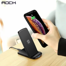 ROCK W3 Pro Qi Беспроводное зарядное устройство 10 Вт для iPhone11 pro XR MAX Быстрая Зарядка Док-станция Беспроводное зарядное устройство для samsung OPPO Xiaomi