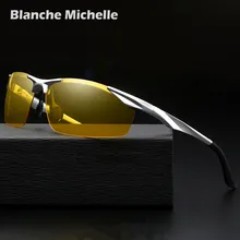 Солнцезащитные очки ночного видения, алюминиевые, мужские, поляризационные, UV400, солнцезащитные очки, мужские, для вождения, oculos gafas de sol hombre, с коробкой