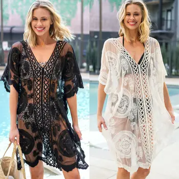 

Womens Summer Beach Beachwear Swimwear Bikini Wear Cover Up Lace Crochet Dress