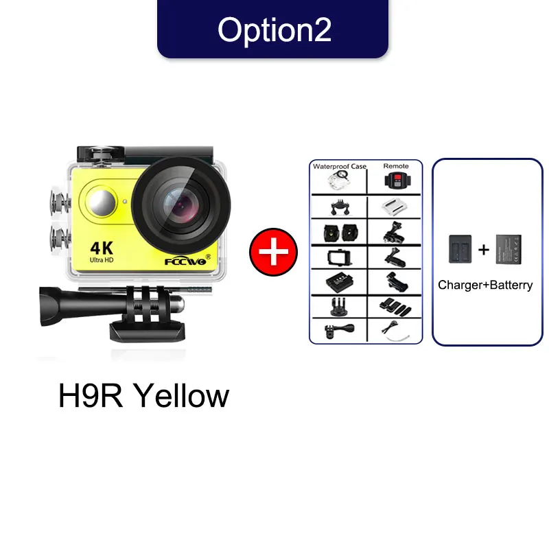 New Camera 4K / 60fps H9R Action Camera EIS Ultra HD WiFi 2.0" 170D Underwater Waterproof Cam Helmet Video Go Sport Cam 