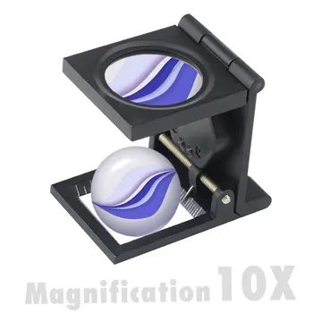 

New 10X Zinc Alloy With light Folding Magnifying Optical Glass Magnifier Desktop Fabrics Measure Scale Sewing Thread Counter