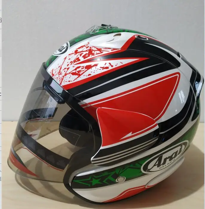 Arai R3 шлем мотоциклетный шлем с открытым внедорожным мотоциклетным шлемом Размер: S M L XL XXL, Опционный трехцветный объектив - Цвет: Black lens