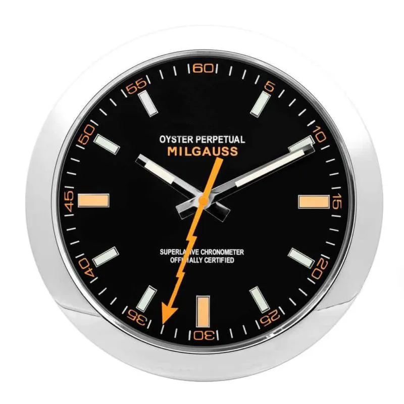 WALL CLOCK MILGAUSS II Luxury Design นาฬิกาโลหะ Art นาฬิกาออกแบบผนัง