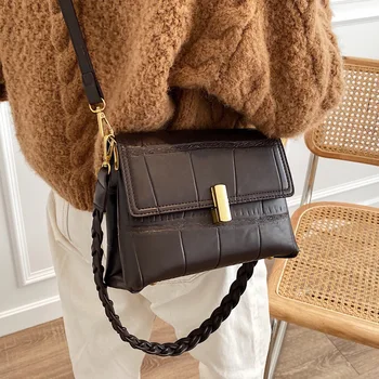 

Ladies branddesigner stone pattern portable small bag2020new all-match messenger handbag fashion solid color single shoulder bag