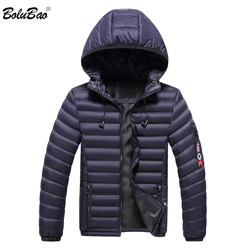 

BOLUBAO Male Parka Winter Men Comfortable Parkas Jacket Coat Men's Personality Solid Color Portable Headset Parkas