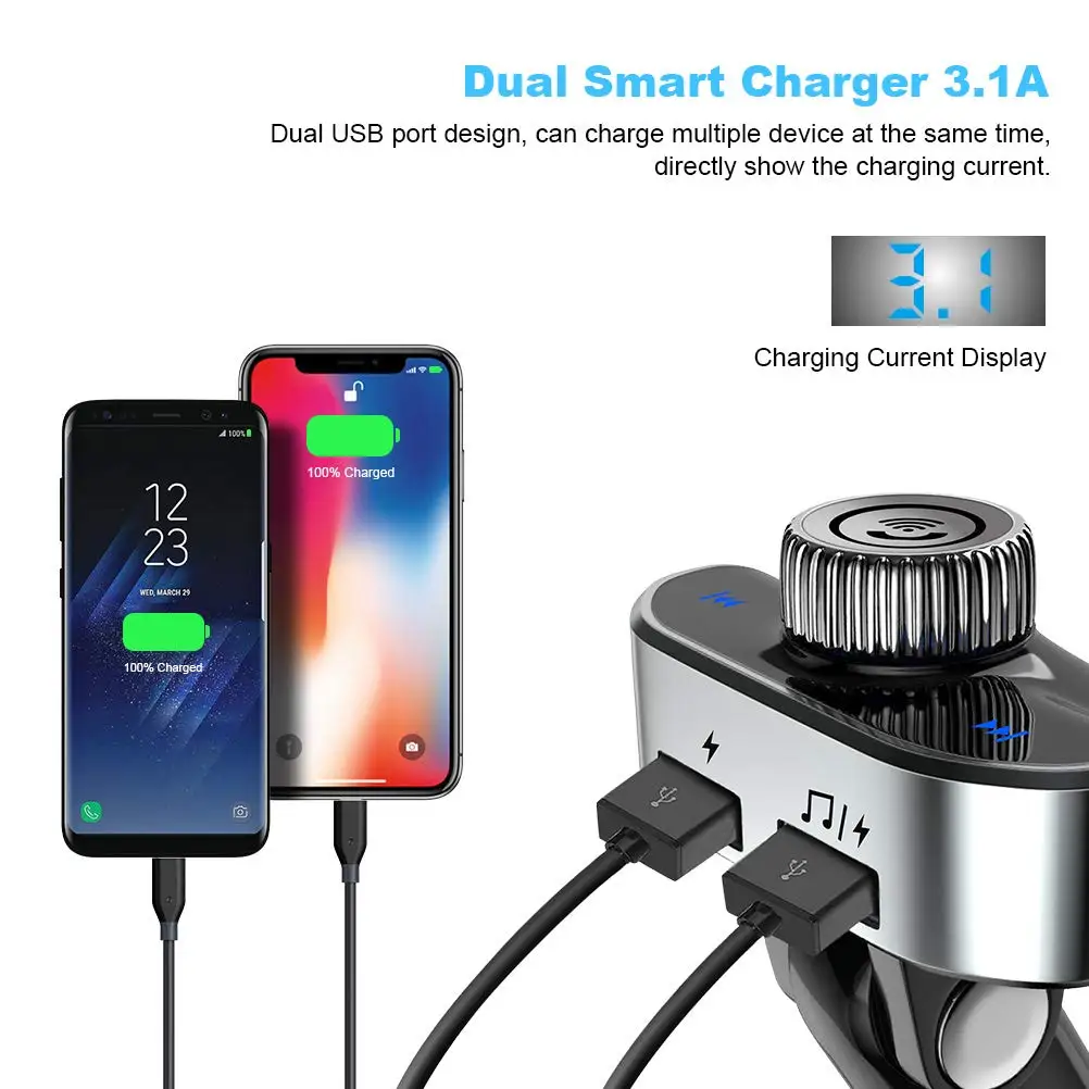 Автомобильный Bluetooth fm-передатчик беспроводной Авто mp3-плеер радио адаптер 3.1A USB зарядное устройство автомобильные аксессуары интерьерные украшения