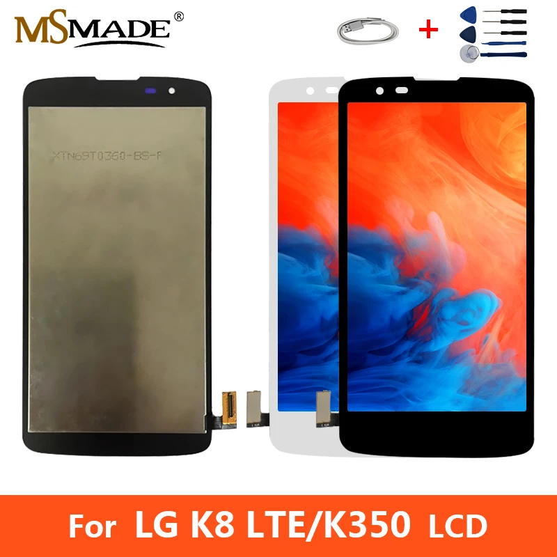 

Original For LG K8 LTE K350 K350N K350E K350DS LCD Display Touch Screen Digitizer Replacement Parts With Frame Free Shipping