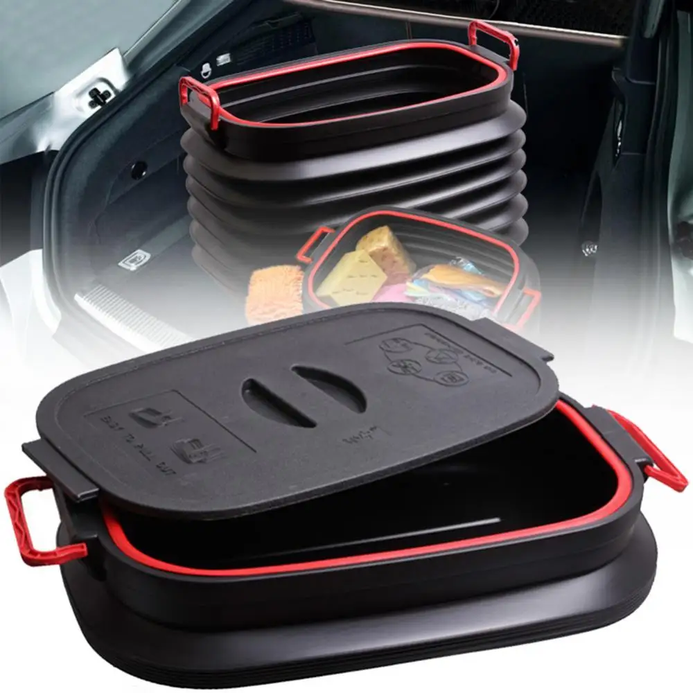 Car Trash Can Folding 37L Large Capicity Storage Box Bucket Organziser for Car Outdoor Fishing Buckets Garbage Holder