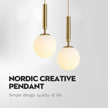 

Post-modern Glass Ball Hanging Lamp Bar Art Lustre Pendant Lights Creative Corridor Bedroom Bedside Hanglamp Loft Decor Fixture