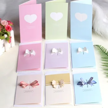 

Creative Bow Stereoscopic New Year Cards Lover Festival Small Card Thanks Blessing Birthday Message Customizable Card