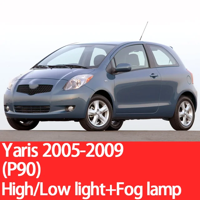 YNFOM LED headlights kit for Toyota Yaris,Echo P1-P15 1999-2020 Low beam,High beam,fog lamp,car accessories,car headlight bulbs 2005-2009 P90