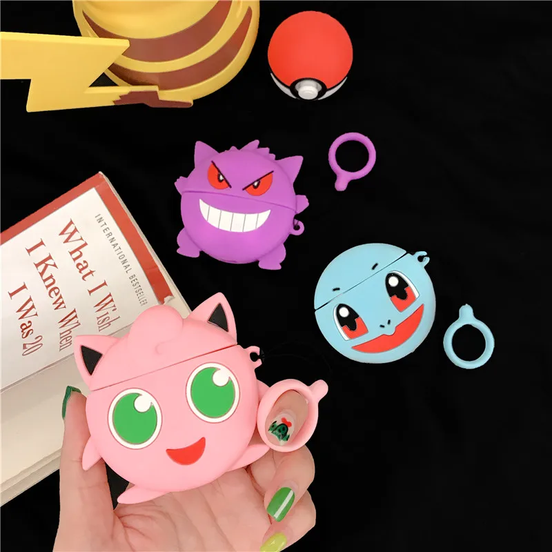 Для Apple Airpods 1 3D Милые Jigglypuff Gengar weckle корпусы гарнитурные для Airpods 2 прекрасный мультяшный наушник защитный чехол