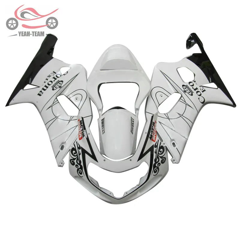 ABS пластик обтекатели комплект для Suzuki 20012002 2003 GSXR750 GSX R600 01 02 03 GSXR 600 750 белый корона мотоцикл обтекатель части