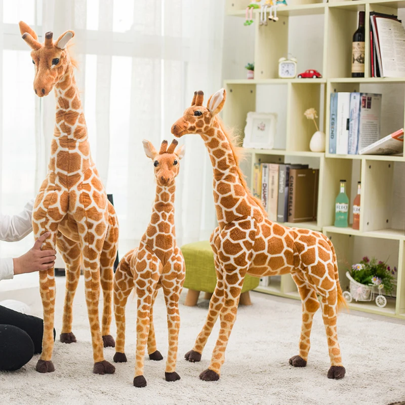 Custom Size 80cm /100cm Plush Giraffe Doll Tall Animal Stuffed Toy For Kids Realistic Zoo Plush Big Giraffe Plush Toy