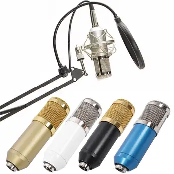 

Professional Condenser Audio 3.5mm Wired BM800 Studio Microphone Vocal Recording KTV Karaoke Microphone Mic W/Stand For Computer