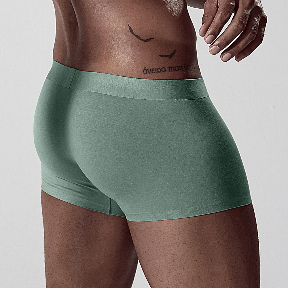 ADANNU Brand Men Underwear Boxer Modal Breathable Comfortable Underpants Male Panties Cueca Tanga Men Boxers Shorts Calzoncillo - Цвет: AD308-green