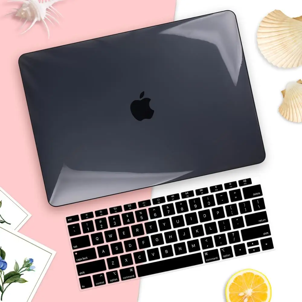 Новое поступление цветной чехол для ноутбука Macbook Air 13 A1932 retina Pro 13 1" Touch bar A2159 A1989 A1990+ Бесплатный подарок - Цвет: Crystal black