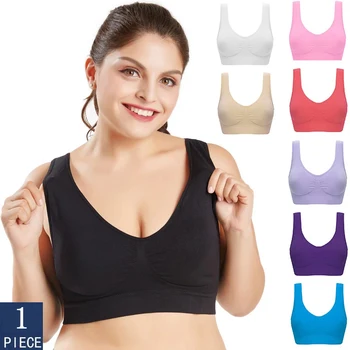Plus Size Bras For Women Seamless Bra With Pads Big Size 5XL 6XL Bralette Push Up Brassiere Bra Vest Wireless BH 1