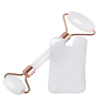 

2Pc Jade Roller Face Massager Lifting Slim Massage Natural Stone Slimming Shaper Beauty Health Care Tools Wrinkle