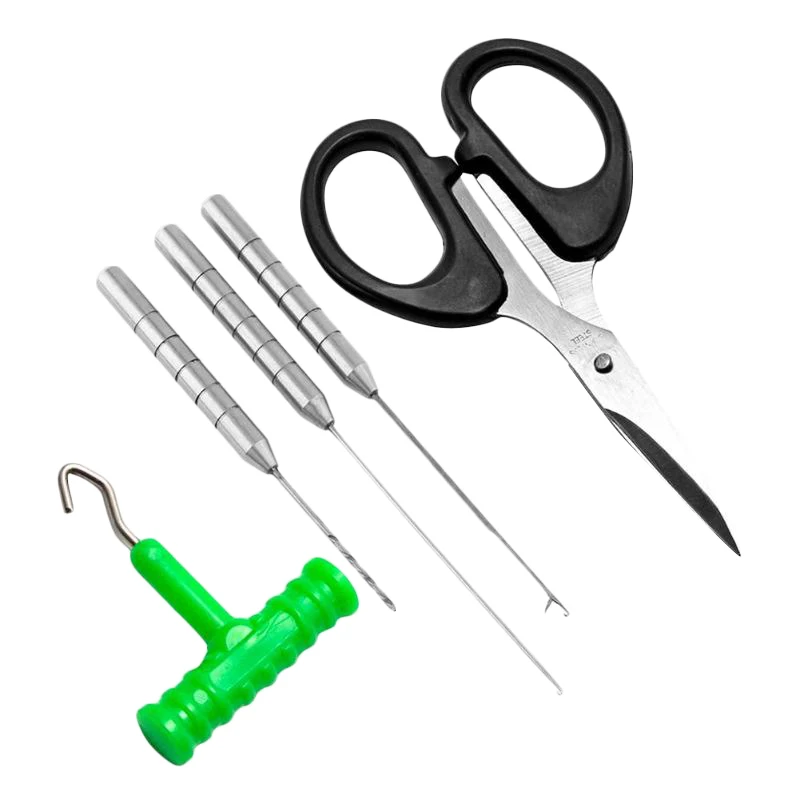 

5Pcs/Set Fishing Bait Needle Tool Set Fishing Scissors Knot Tool With Bait Needle Tool Pliers For Fishing Bait Set