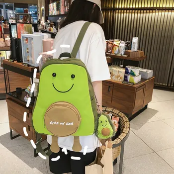 

Korean Cute Avocado Green Canvas Bagpacks For Teenage Girls Fresh Travel Shoulder Purse Women Backpack School Laptop Bag#35