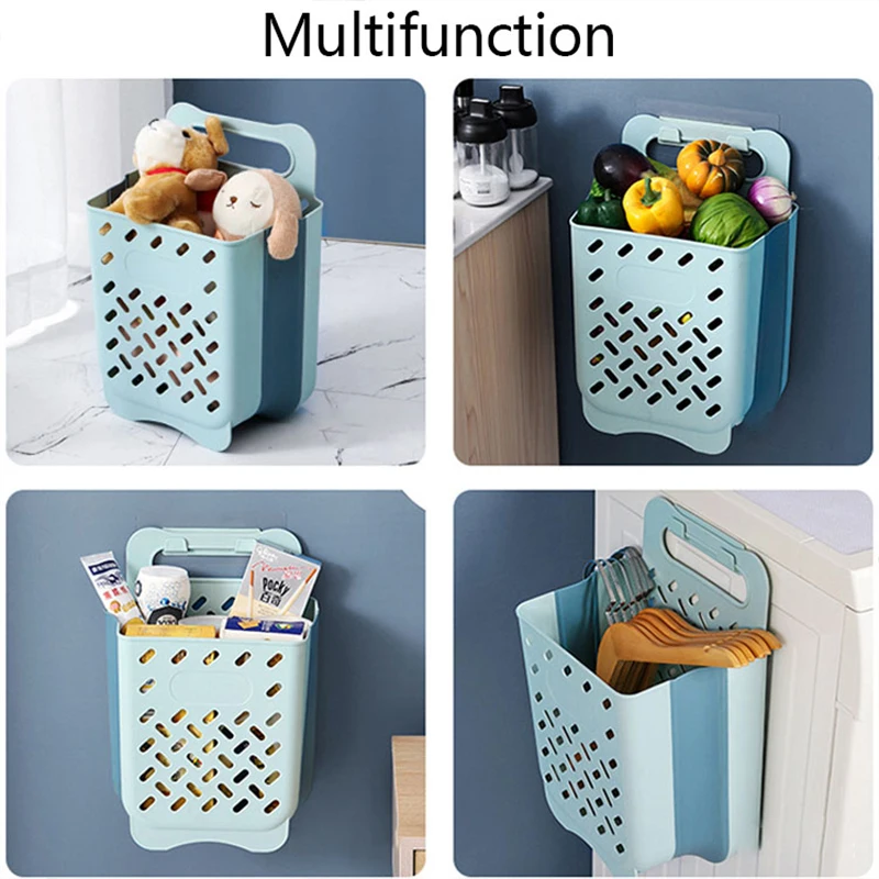 Foldable Laundry Basket Laundry Hamper Clothes Organizer Wall Hanging  Storage Baskets Household Items Organization Bathroom - AliExpress