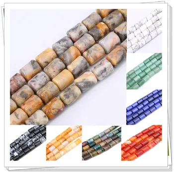 

10x14mm Natural Stone Sandstone Lapis Lazuli Agate Crystal Colorful Cylindrical Loose Bead Jewelry Making DIY Bracelet Necklace