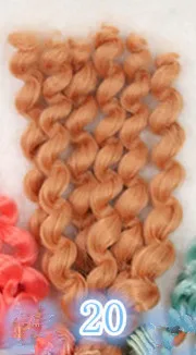 Парик и аксессуары-1 шт. 20*100 см кукла волос для 1/3 1/4 1/6 1/12 натуральный Цвет вьющиеся кукольные волосы парик "сделай сам" - Цвет: 20