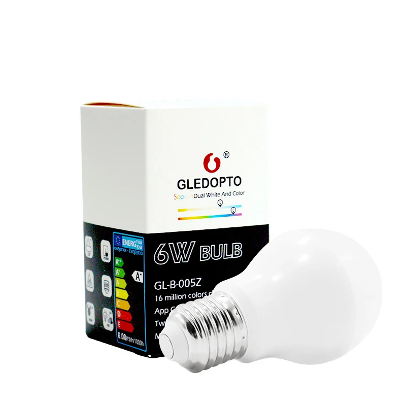 E26/E27 для ZigBee RGB+ CCT 6 Вт умная лампа переменного тока 100-240 в 500-550 люмен 6 Вт 57*102 мм