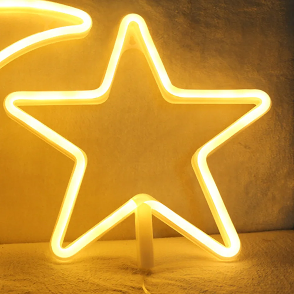 Led Neon Light Sign Holiday Xmas Party Wedding Decorations Kids Room Home Decor Pentagram Neon Lamp