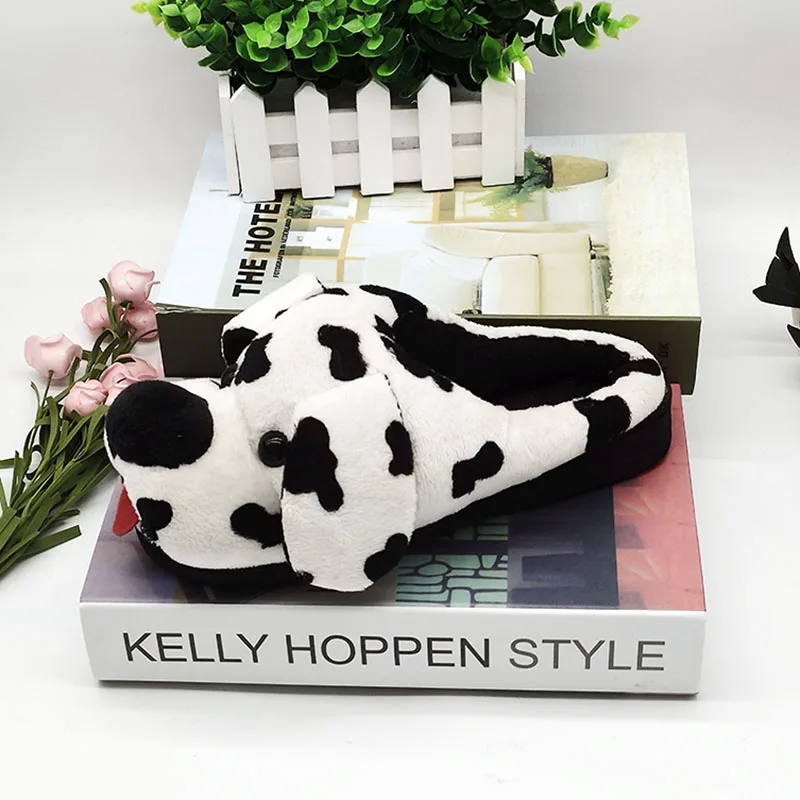 Cute Animal Slipper For Women Girls Fashion Kawaii Fluffy Winter Warm Slippers Woman Cartoon House Slippers Funny Shoes Dog
