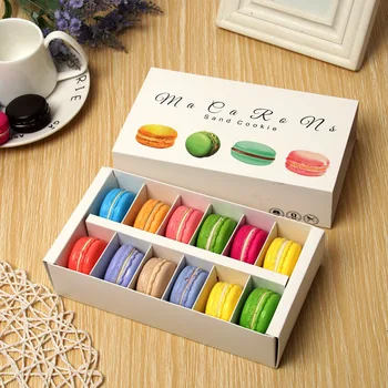 

6/12macarons Rectangle Chocolate Big Capacity Small Pastry Macaron Packaging Box Baking Decoration Gift Box Party Supplies