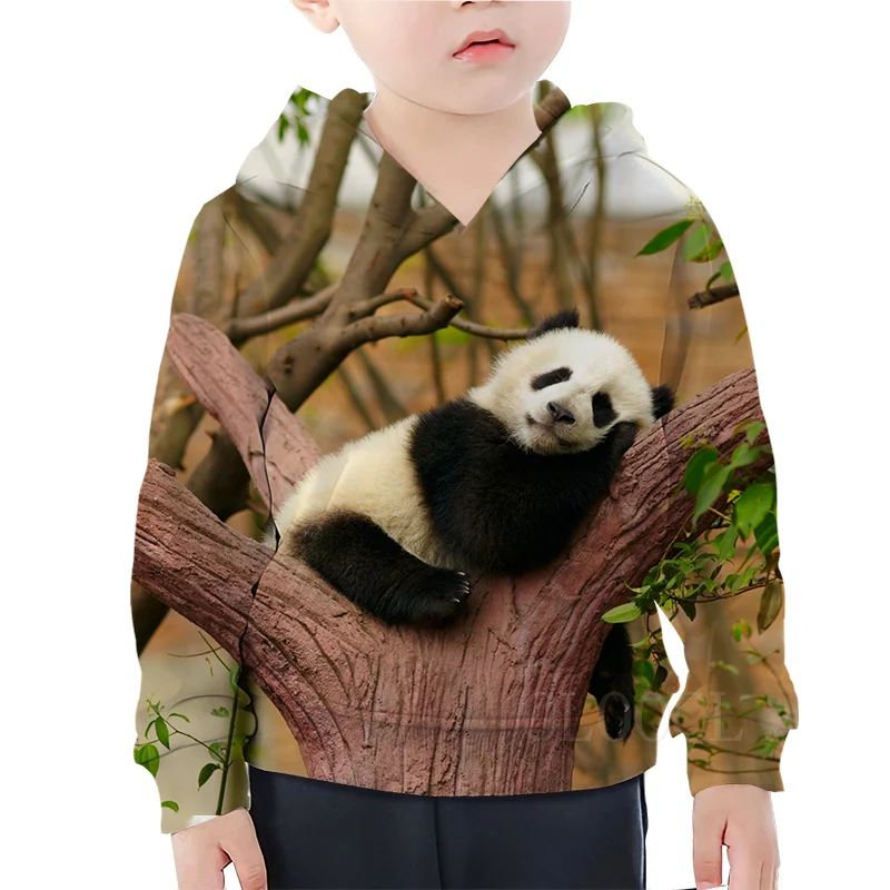 children Hoodie 5 Милые детские толстовки с капюшоном с рисунком панды из аниме детская забавная Толстовка с принтом панды для девочек и мальчиков повседневная крутая модная уличная одежда - Цвет: children Hoodie 5