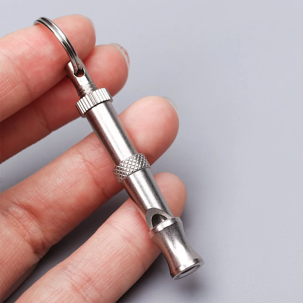 1pcs Pet Training Adjustable Ultrasonic Sound whistle keychain Dog Whistle Make Dog Stop Barking Whistles