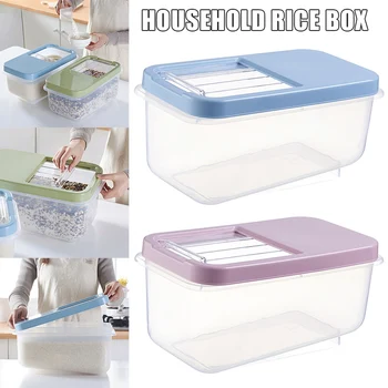 

10Kg Plastic Rice Storage Box Bucket Sealed Moisture-proof Large Capacity Grain Flour Container Kitchen Grain Cereal HUG