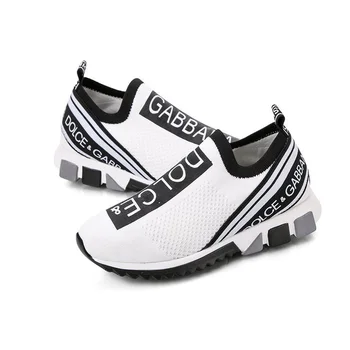 

Summer Women Sneakers Letter Sock Shoes Size Wedges Height Increasing Chunky Thick Sole Platform Men Women Running Shoes