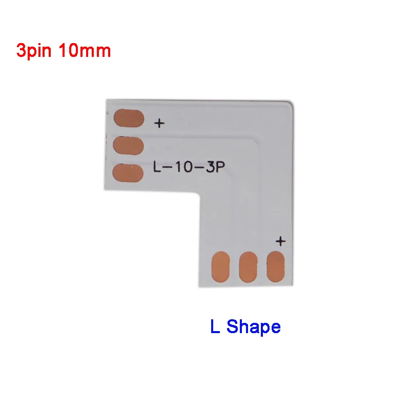 10 шт. 2pin 3pin 4pin 5pin 6pin l-образный светодиодный разъем для подключения угловых углов RGB RGBW RGBWW 2811 2812 5050 светодиодные ленты - Цвет: L   3pin 10mm