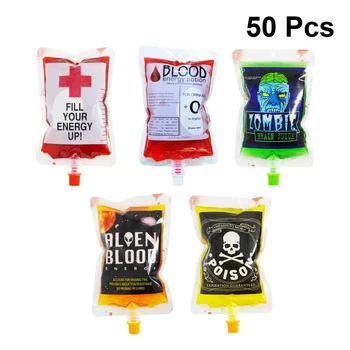 

Halloween Cosplay Drink Container Bag Vampire Blood Pouch Props Zombie Beverage Drinks Bags Food Class PVC Water Bottle Decors