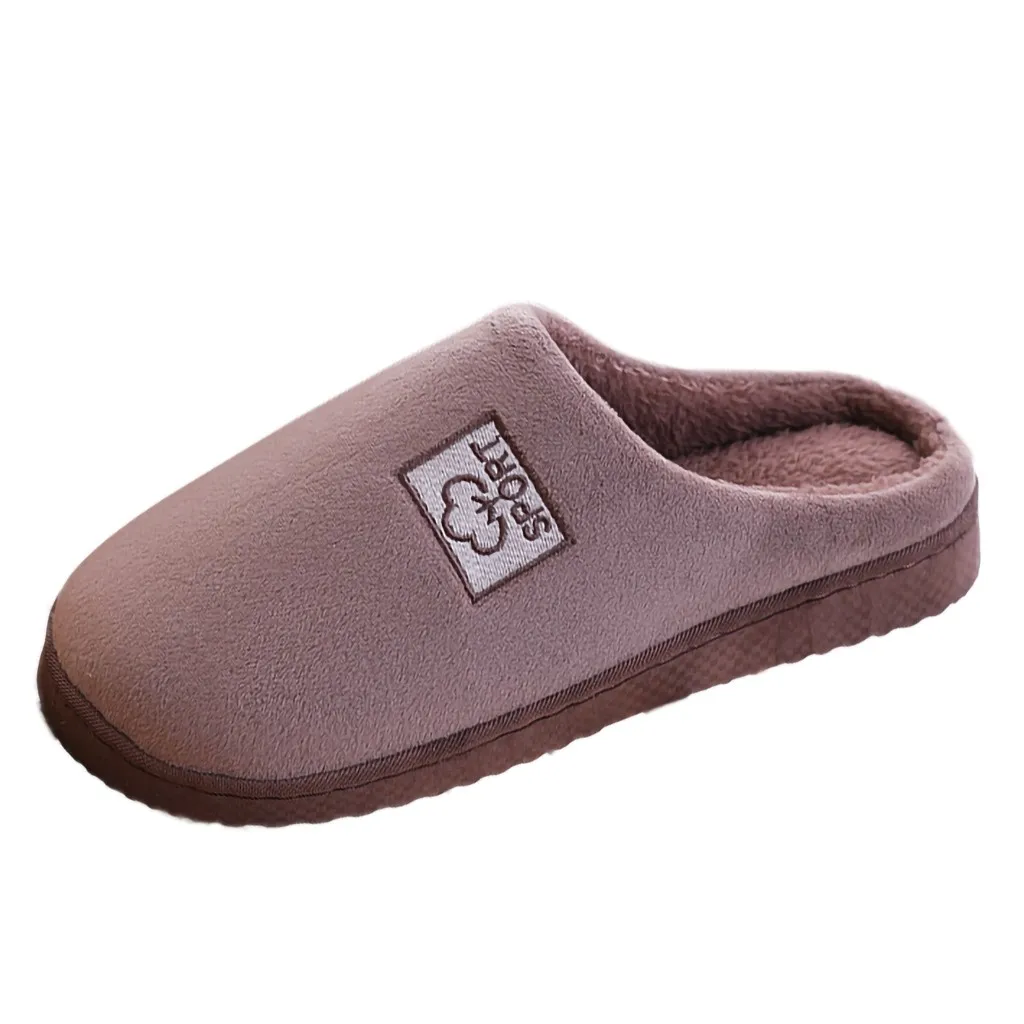 SAGACE/Обувь для мужчин и женщин; парные теплые домашние тапочки из флока на нескользящей подошве; Домашние мягкие тапочки; Теплая обувь; Aug6 - Цвет: Coffee